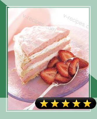 Frozen Vacherin Torte with Rhubarb Cream and Strawberries recipe