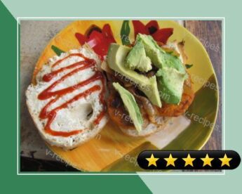 Roasted Sweet Potato and Onion Sandwich with Avocado and Sriracha Mayo recipe
