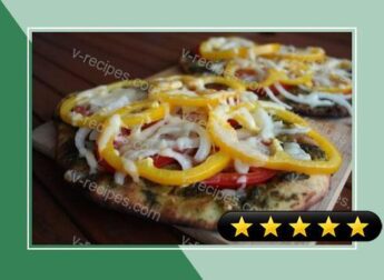 Grilled Veggie Naan Pizza with Pesto recipe