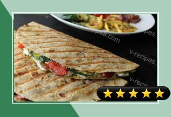 Grilled Vegetable Quesadillas with Goat Cheese and Pesto recipe
