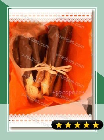 Valentine's Day Chocolate Stick Rusks Made With Bread Crusts recipe