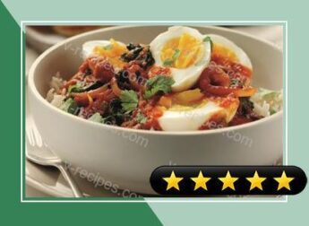 Fiery egg and spinach curry recipe recipe
