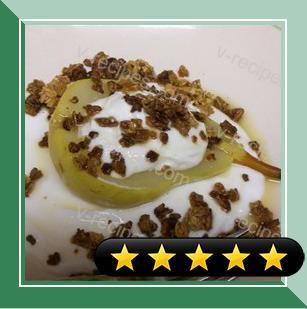 Baked Pears with Vanilla Yogurt and Granola recipe