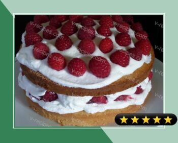 Classic Sponge Cake With Raspberries and Cream Filling recipe