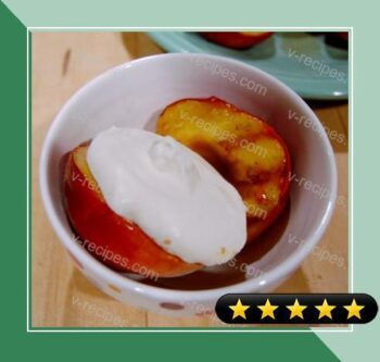 Grilled Peaches and Frozen Whipped Cream recipe