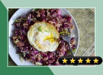 Fried Rice-Style Red Cabbage & Bulgur Wheat with Fried Egg recipe