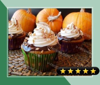 Pumpkin Cupcakes with Chocolate Ganache and Spiced Cream Cheese Frosting recipe