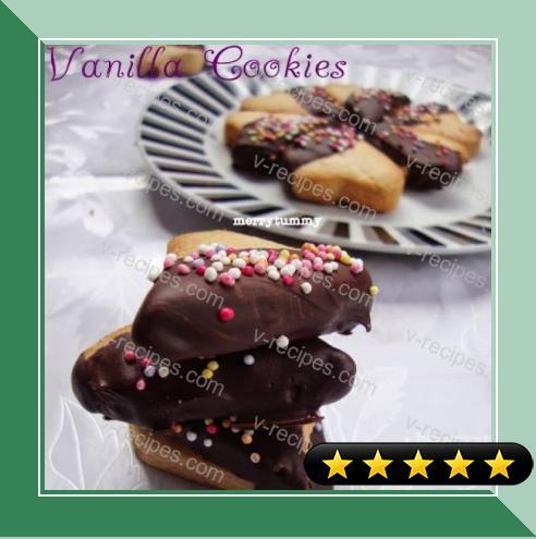 Vanilla Cookies Dipped In Chocolate Little Hearts recipe