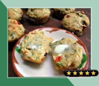 Savory Spinach, Feta, and Roasted Red Pepper Muffins recipe