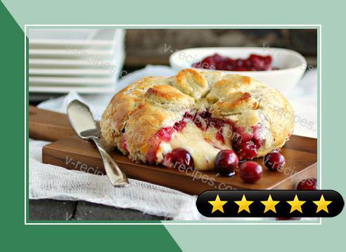 Baked Brie with Herbed Pastry and Rum Cranberry Compote recipe