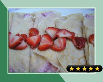 Dessert Crepes with Strawberry Cream Filling recipe