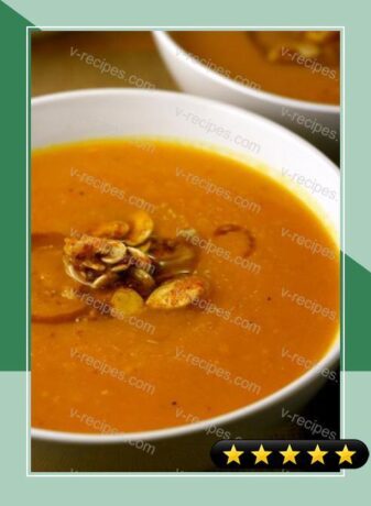 Pumpkin Apple Soup with Cumin-Candied Pepitas recipe