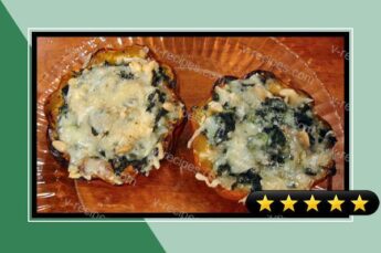 Roasted Acorn Squash With Spinach and Gruyere recipe
