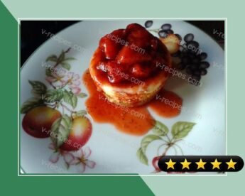 Vanilla Cheesecakes with Roasted Strawberry Sauce recipe