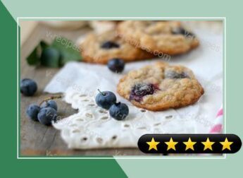 Blueberry White Chocolate Chunk Oatmeal Cookies recipe