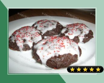 Chewy Chocolate Fudge Cookies with Peppermint Glaze recipe