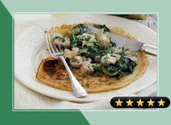 Rachel Allen's Spinach and Mushroom Pancakes Recipe recipe
