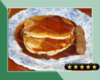 Pecan Pancakes With Fudge Syrup recipe