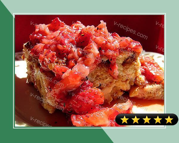Bread Pudding with Raspberry/Strawberry Topping recipe