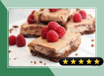 Guiltless Triple Chocolate Cheesecake Squares with Raspberries recipe