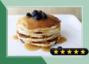 Blueberry Pie Pancakes with Vanilla Buttermilk Sauce recipe
