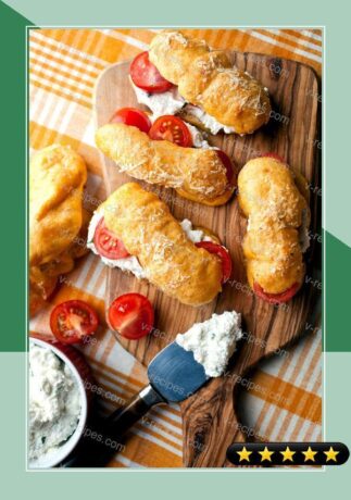 Tomato Eclairs With Creamy Ricotta and Basil Filling recipe