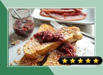 Cashew Crusted French Toast with Cherry Compote recipe