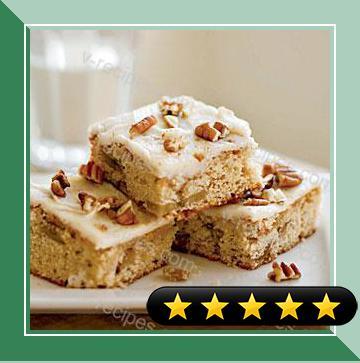 Roasted Banana Bars with Browned Butter Pecan Frosting recipe