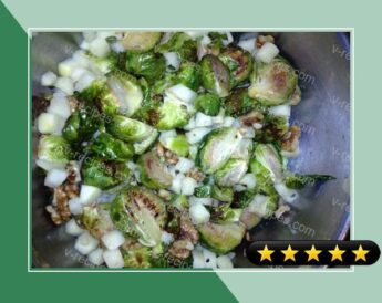 Brussels Sprouts With Candied Walnuts and Green Apple recipe