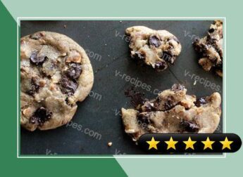 Brown Sugar-Toasted Almond Dark Chocolate Chip Cookies with Sea Salt recipe