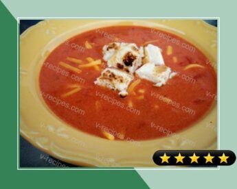 Creamy Tomato Cheese Soup With Croutons recipe