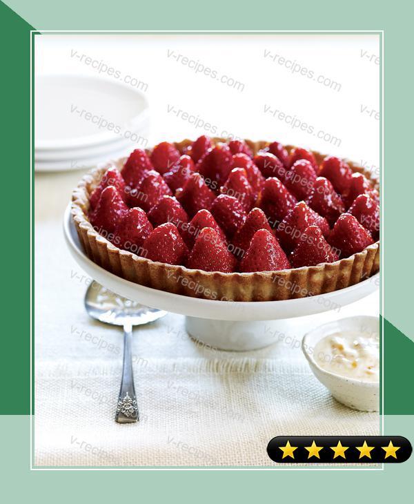 Strawberry-Rhubarb Tart with Apricot Cream recipe