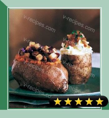Baked Sweet Potatoes Stuffed with Cranberries, Pears, and Pecans recipe
