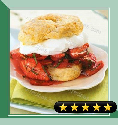 Strawberry Shortcakes with Mint and Whipped Cream recipe