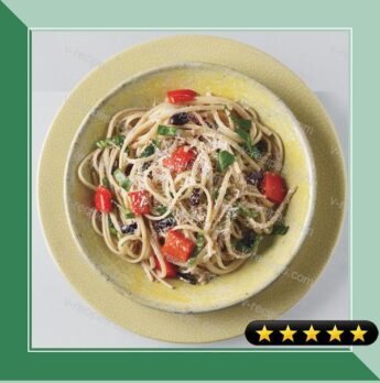 Linguine with Red Bell Peppers and Kalamata Olives recipe
