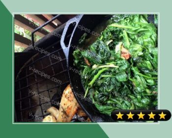 Skillet Spinach Over An Open Fire recipe