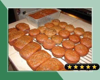 Zucchini Bread, Mini Loaves and Muffins recipe