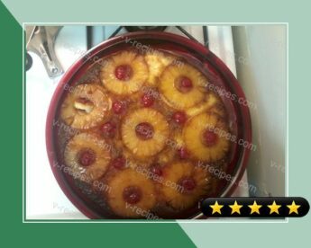 Pineapple Upside-Down Cake in Iron Skillet recipe