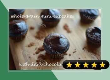 Whole Grain Mini Cupcakes with Dark Chocolate Yogurt Glaze recipe