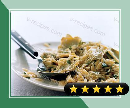 Orzo with Artichokes and Pine Nuts recipe