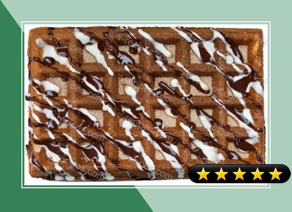 Churro-Style Waffles with Spiced Chocolate and Coconut Crema Recipe recipe