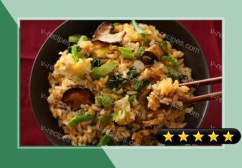 Gai Lan and Shiitake Stir-Fried Brown Rice Recipe recipe