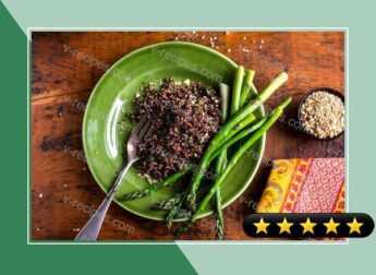 Red Quinoa Salad With Walnuts, Asparagus and Dukkah recipe