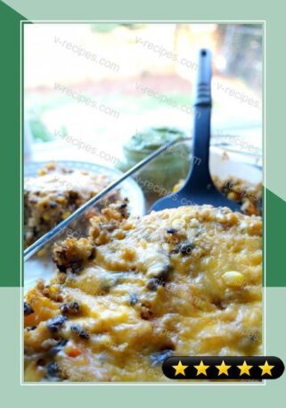 Southwest Quinoa Casserole & Avocado Cream recipe