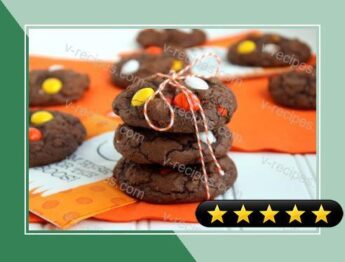White Chocolate Candy Corn M&M Brownie Cookies recipe