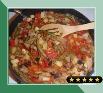 Albanian Stewed Green Beans and Potatoes With Smokey Seitan recipe