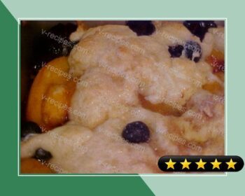 Sour Cream Fresh Blueberry Peach Cobbler recipe