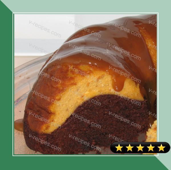 Pumpkin Cheesecake Topped Chocolate Bundt Cake W. Dulce De Leche recipe