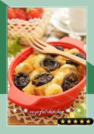 Tea-Infused Bread Pudding with Prunes and Banana recipe