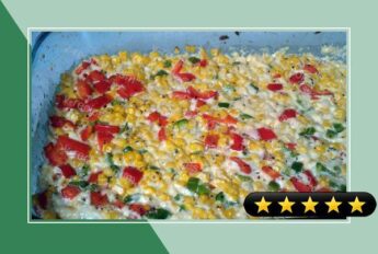 Pioneer Woman's Fresh Corn Casserole with Red Peppers and Jalapenos recipe
